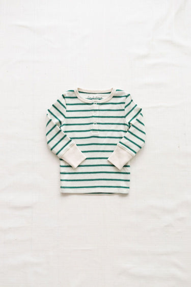 Fin & Vince Ribbed Snap Top, Ticking Stripe
